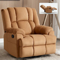 Fauteuil inclinable pivotant et à bascule surdimensionné en tissu avec accoudoirs rembourrés