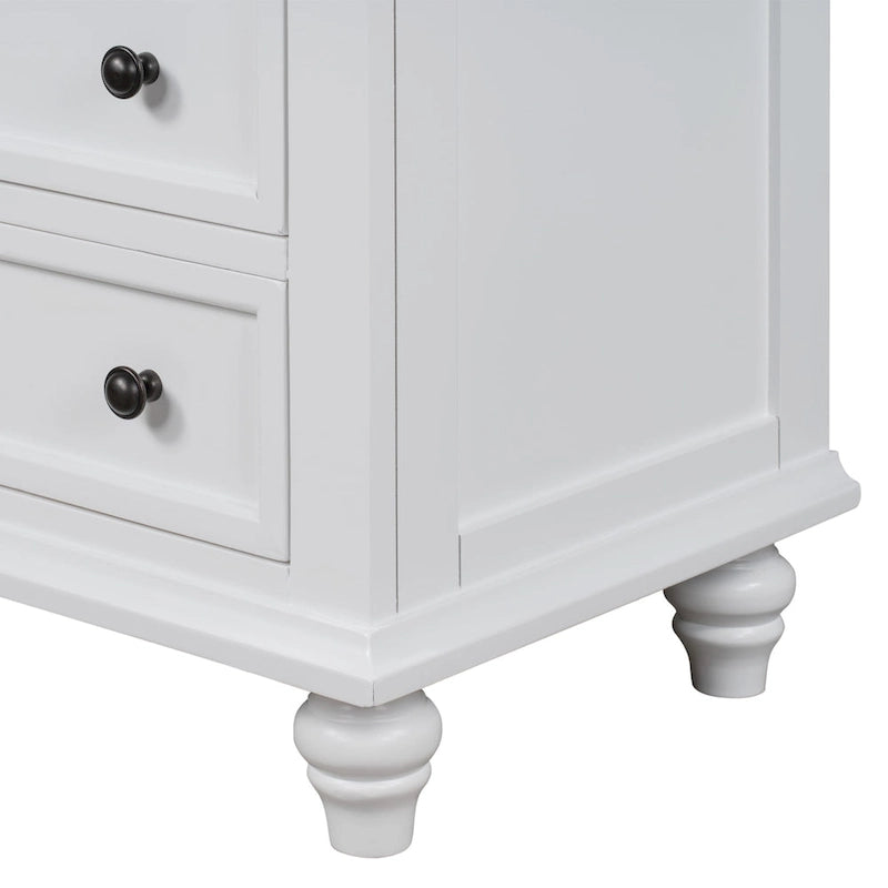 Meuble de rangement en bois à 3 tiroirs, table d'appoint avec tablette coulissante