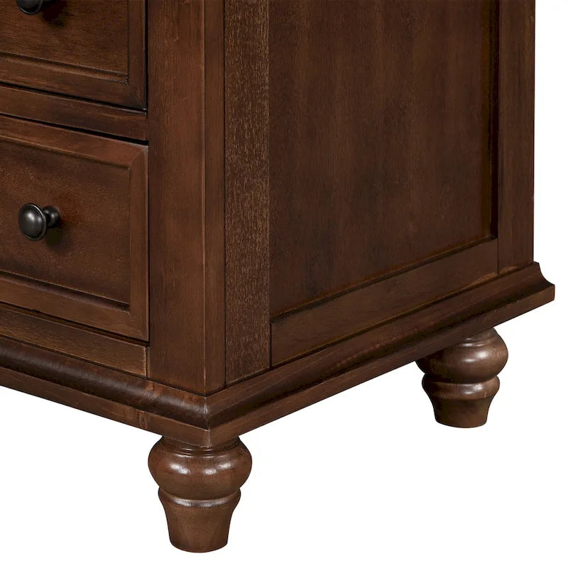 Meuble de rangement en bois à 3 tiroirs, table d'appoint avec tablette coulissante