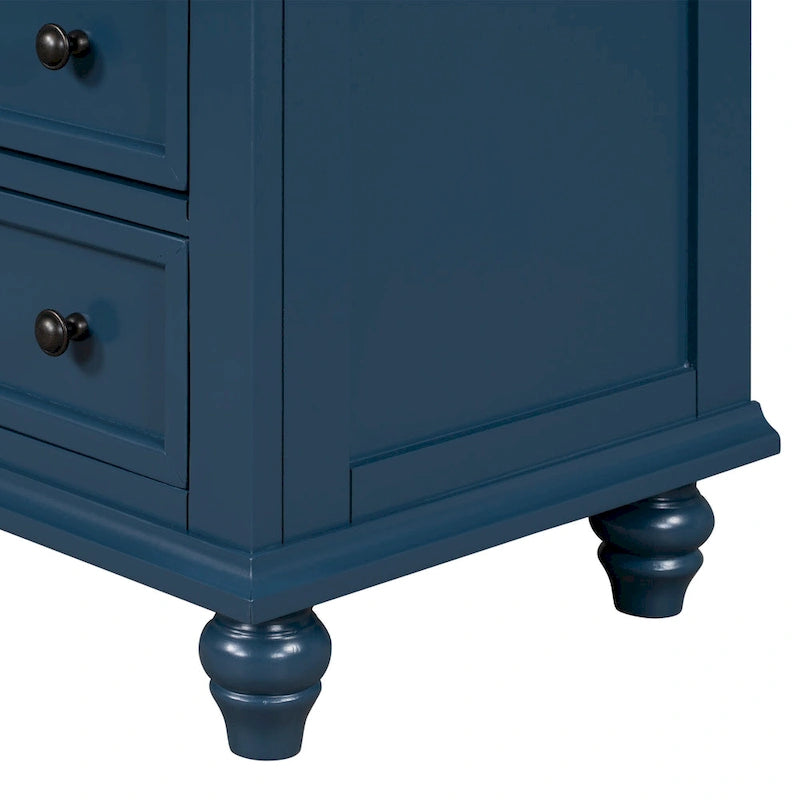 Meuble de rangement en bois à 3 tiroirs, table d'appoint avec tablette coulissante