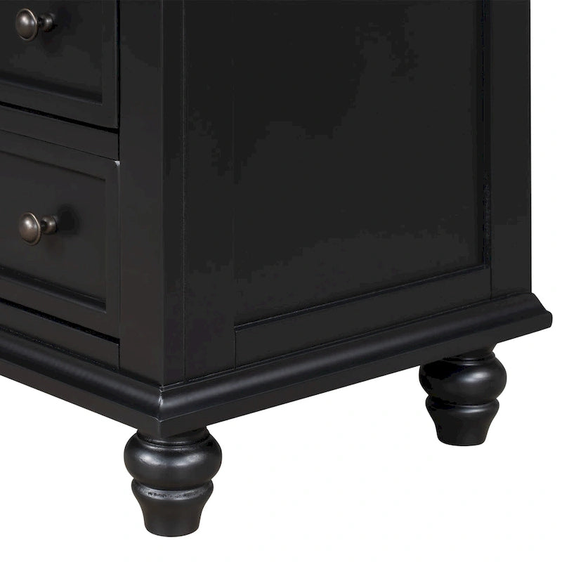 Meuble de rangement en bois à 3 tiroirs, table d'appoint avec tablette coulissante