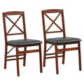 Lot de 2 chaises de salle à manger pliantes avec assise rembourrée en PVC