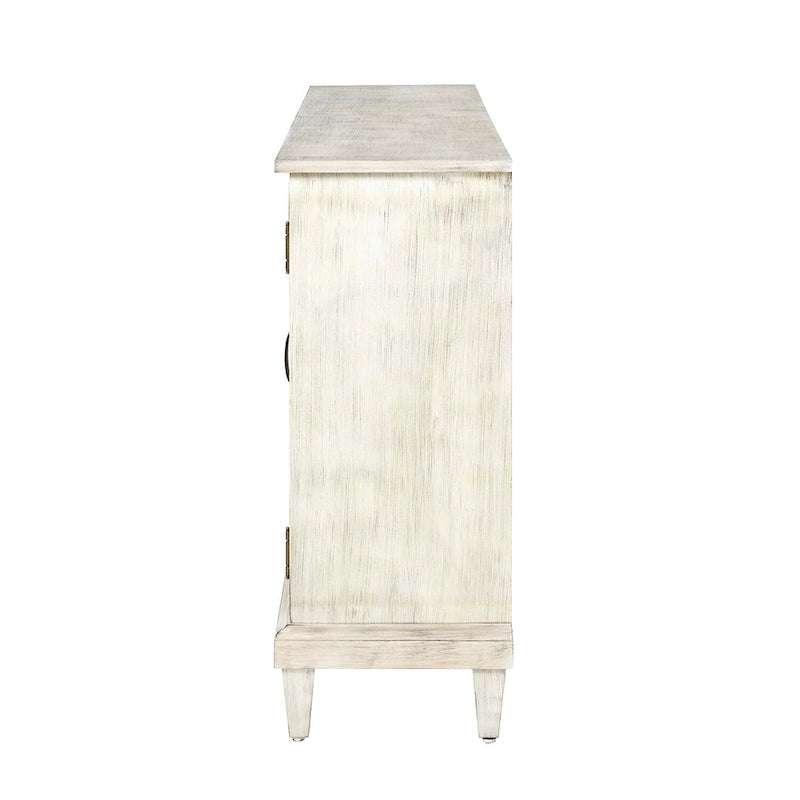 Buffet de rangement traditionnel vieilli avec étagères réglables