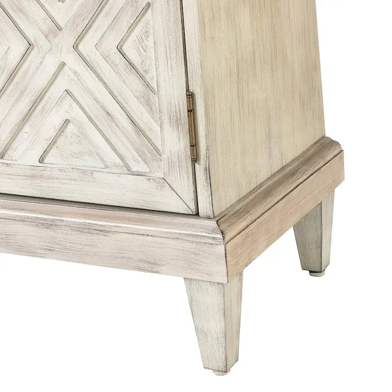 Buffet de rangement traditionnel vieilli avec étagères réglables