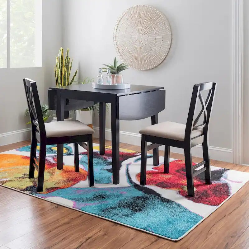 Chaise de salle à manger à dossier en X, lot de 2, bois dur tropical avec assise rembourrée