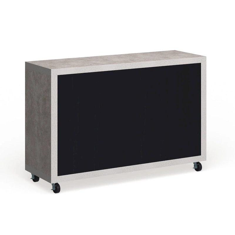 Buffet roulant contemporain à 4 étagères avec casier à vin et roulettes