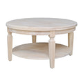 Table basse ronde en bois de Para avec étagère inférieure
