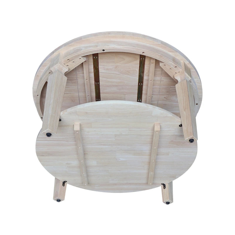 Table basse ronde en bois de Para avec étagère inférieure