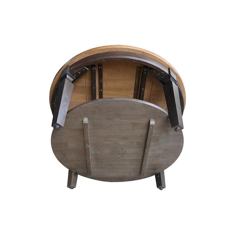 Table basse ronde en bois de Para avec étagère inférieure