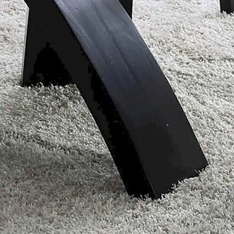 Table à manger ronde de 52 po avec plateau en verre et piètement entrecroisé