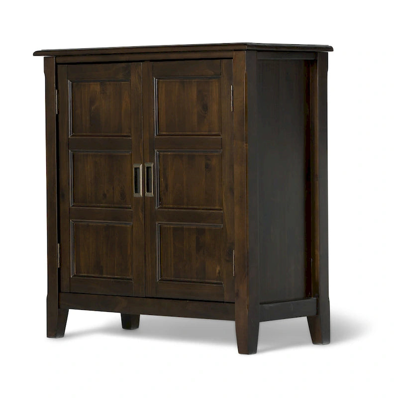Meuble bas de rangement en bois massif de 76 cm de large de style transitionnel