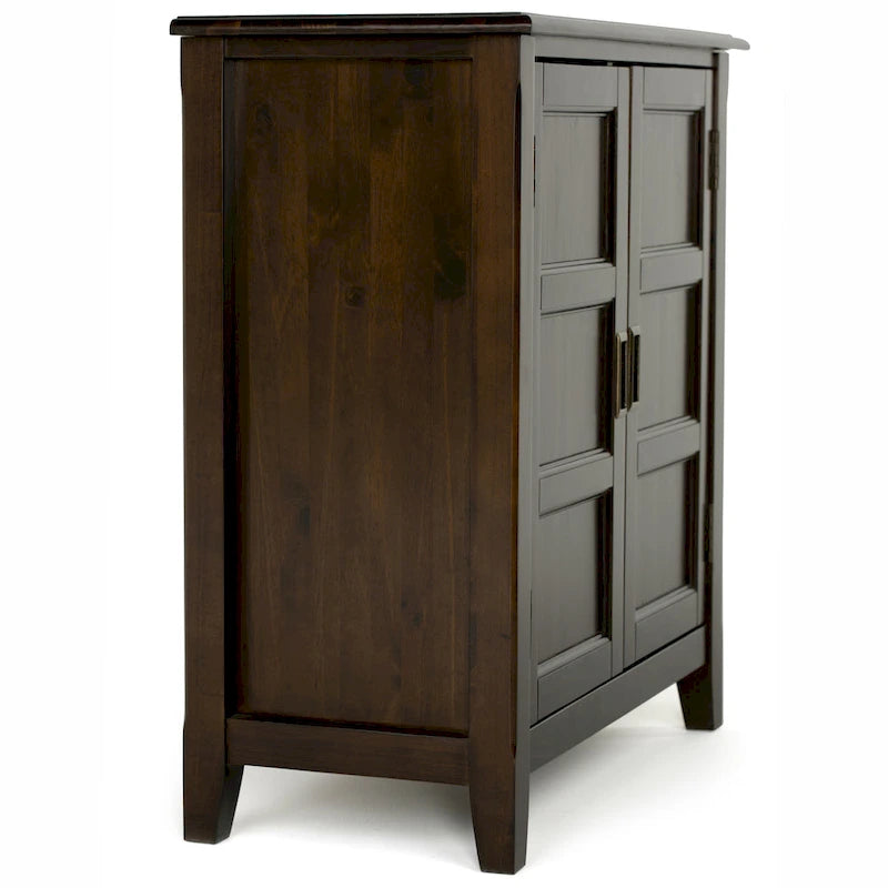 Meuble bas de rangement en bois massif de 76 cm de large de style transitionnel