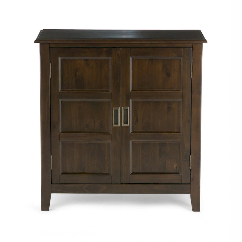 Meuble bas de rangement en bois massif de 76 cm de large de style transitionnel