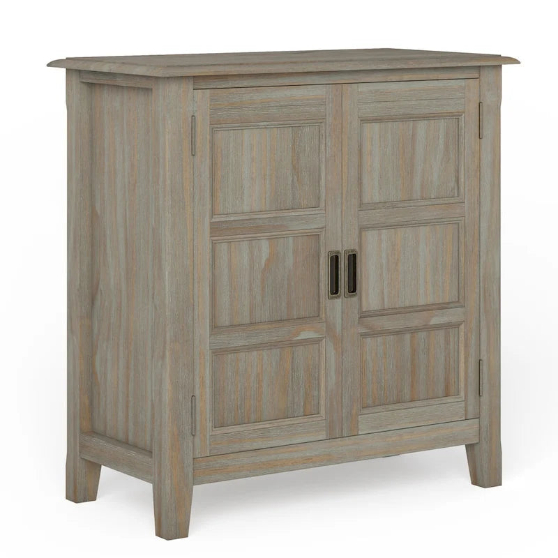 Meuble bas de rangement en bois massif de 76 cm de large de style transitionnel
