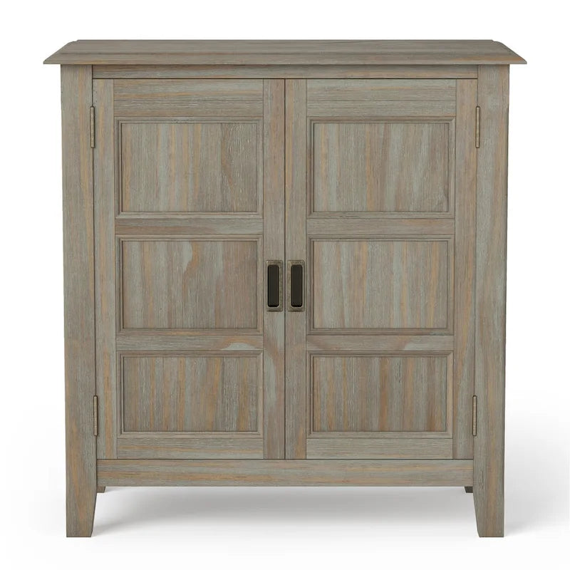 Meuble bas de rangement en bois massif de 76 cm de large de style transitionnel