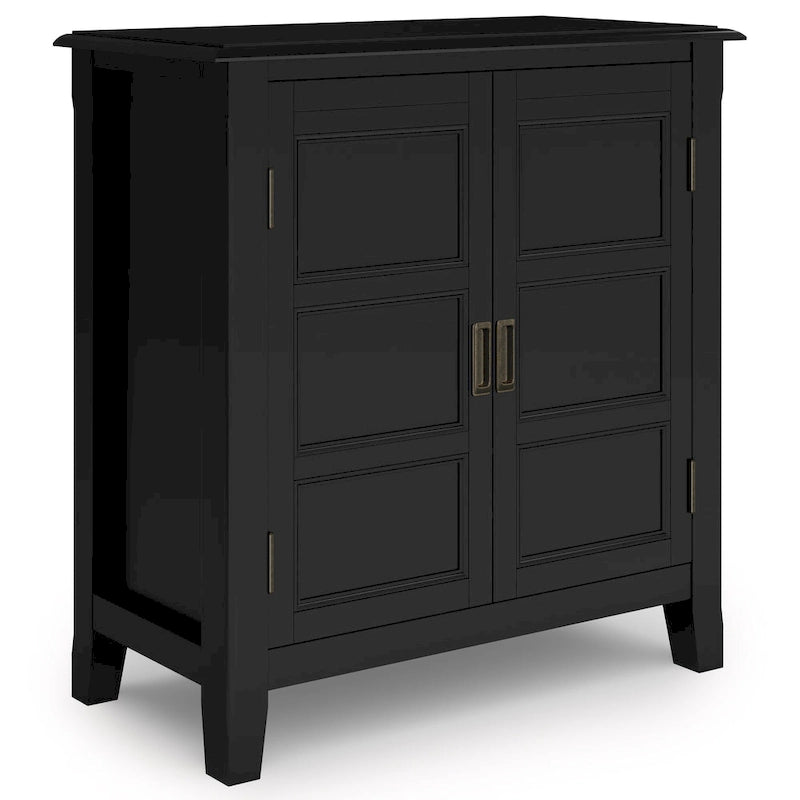 Meuble bas de rangement en bois massif de 76 cm de large de style transitionnel