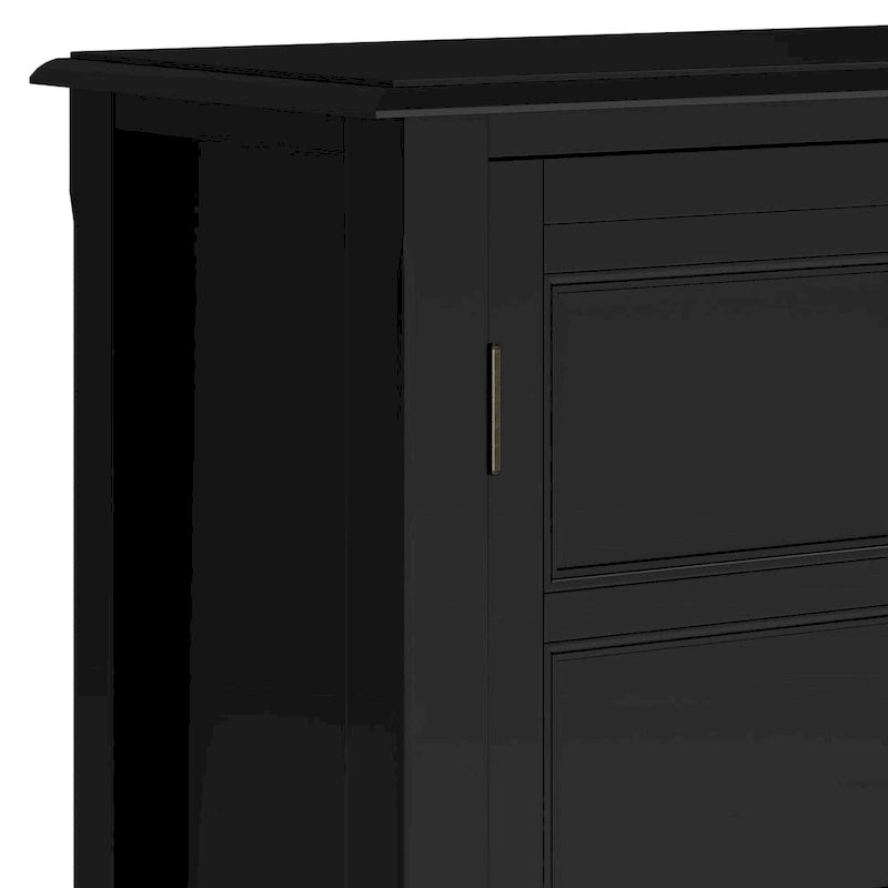Meuble bas de rangement en bois massif de 76 cm de large de style transitionnel