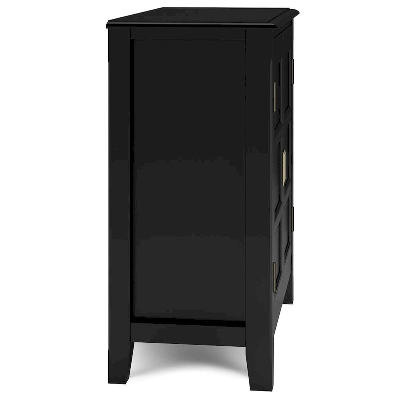 Meuble bas de rangement en bois massif de 76 cm de large de style transitionnel