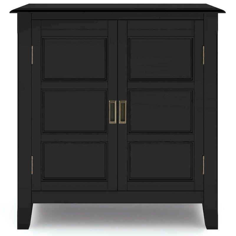 Meuble bas de rangement en bois massif de 76 cm de large de style transitionnel