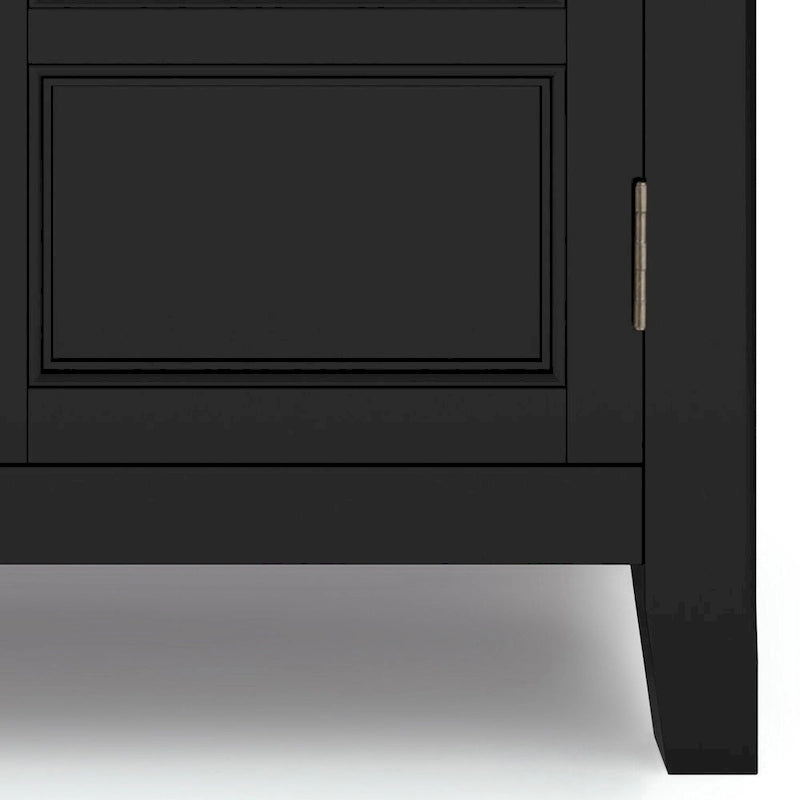 Meuble bas de rangement en bois massif de 76 cm de large de style transitionnel