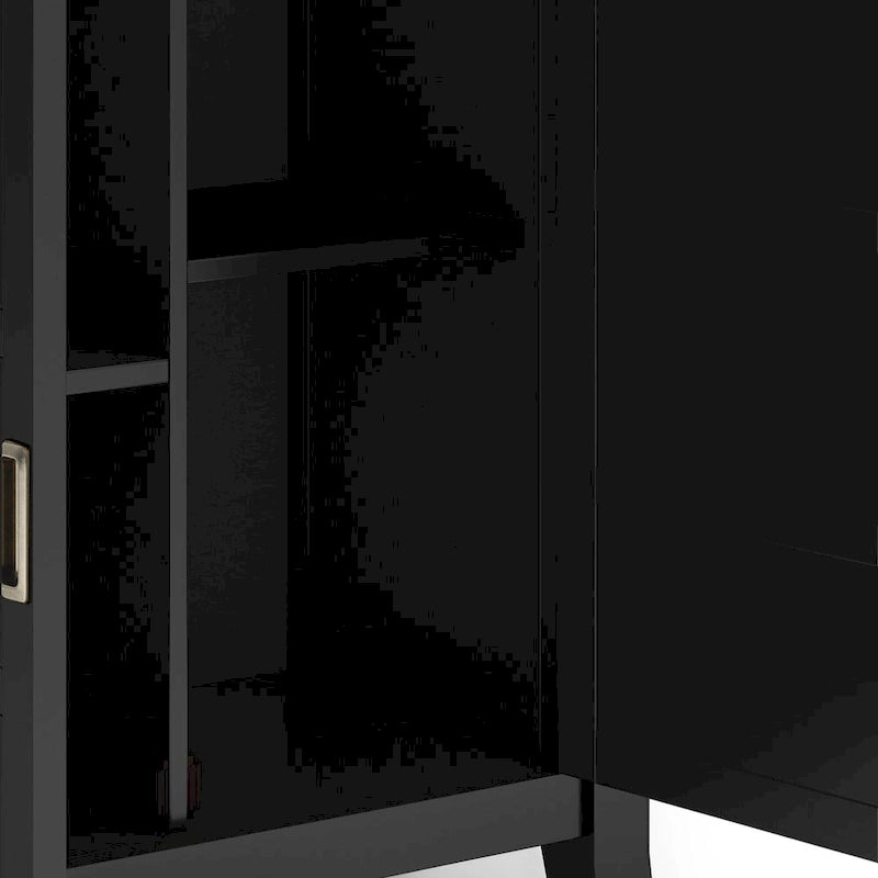 Meuble bas de rangement en bois massif de 76 cm de large de style transitionnel