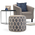 Pouf rond bohème en jute et coton tressés à la main
