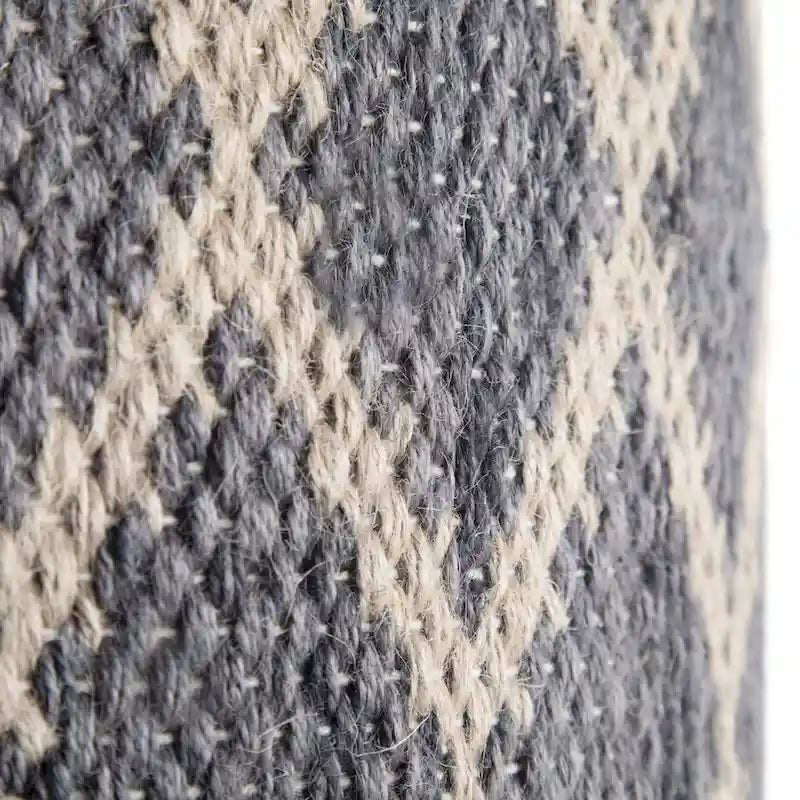 Pouf rond bohème en jute et coton tressés à la main