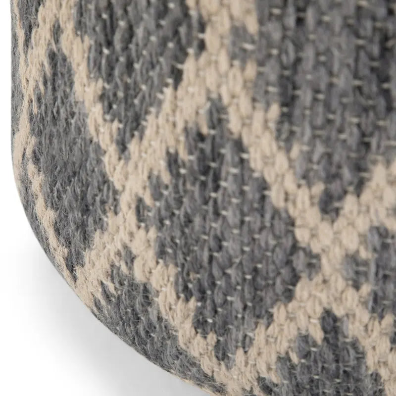 Pouf rond bohème en jute et coton tressés à la main