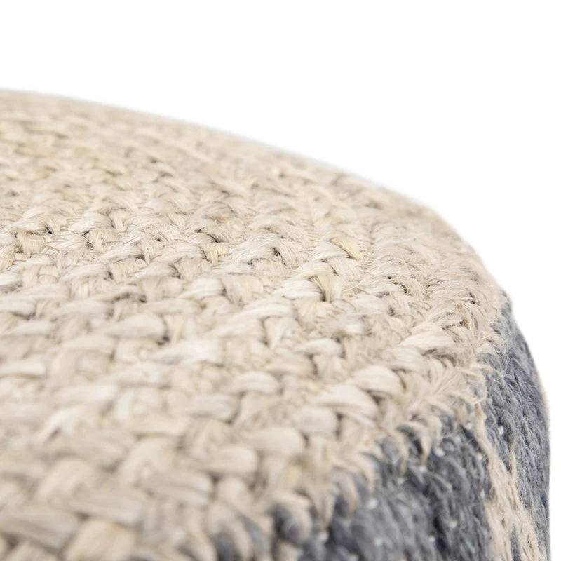 Pouf rond bohème en jute et coton tressés à la main