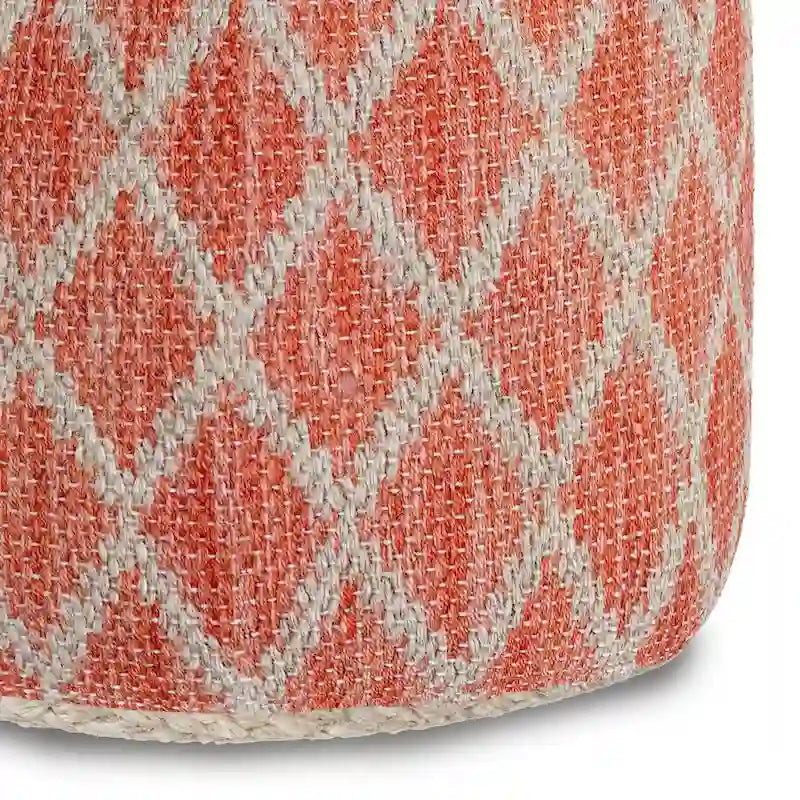 Pouf rond bohème en jute et coton tressés à la main