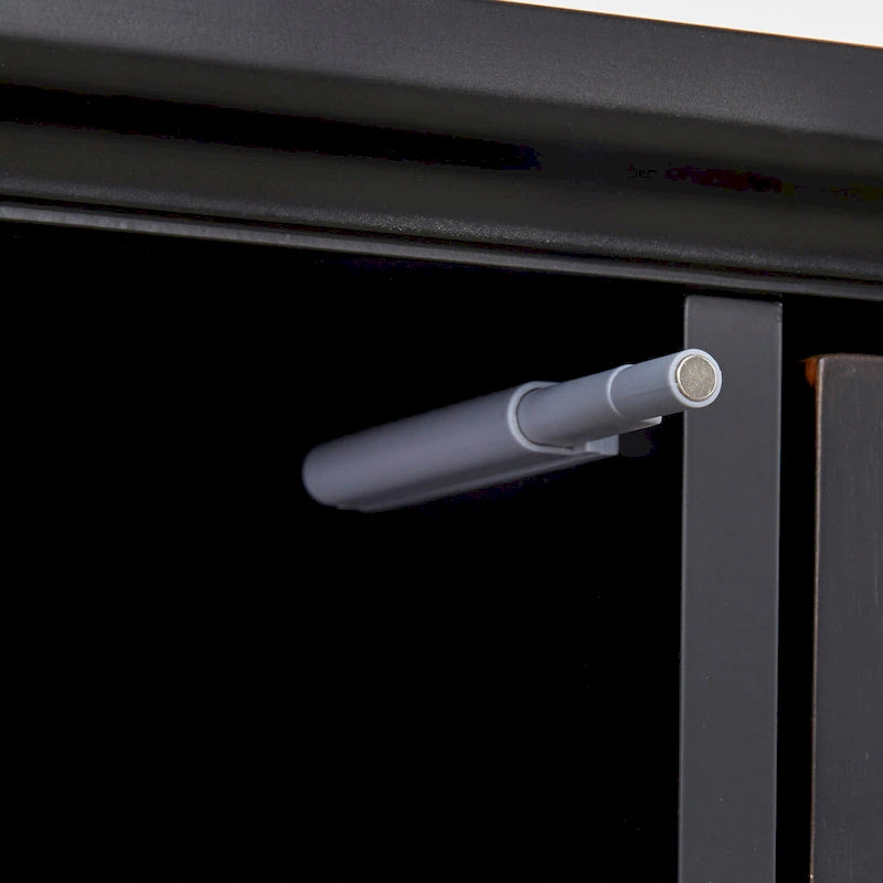 Console buffet avec façade miroir vieillie et étagères réglables