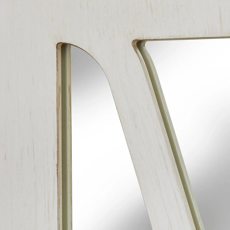 Console buffet avec façade miroir vieillie et étagères réglables