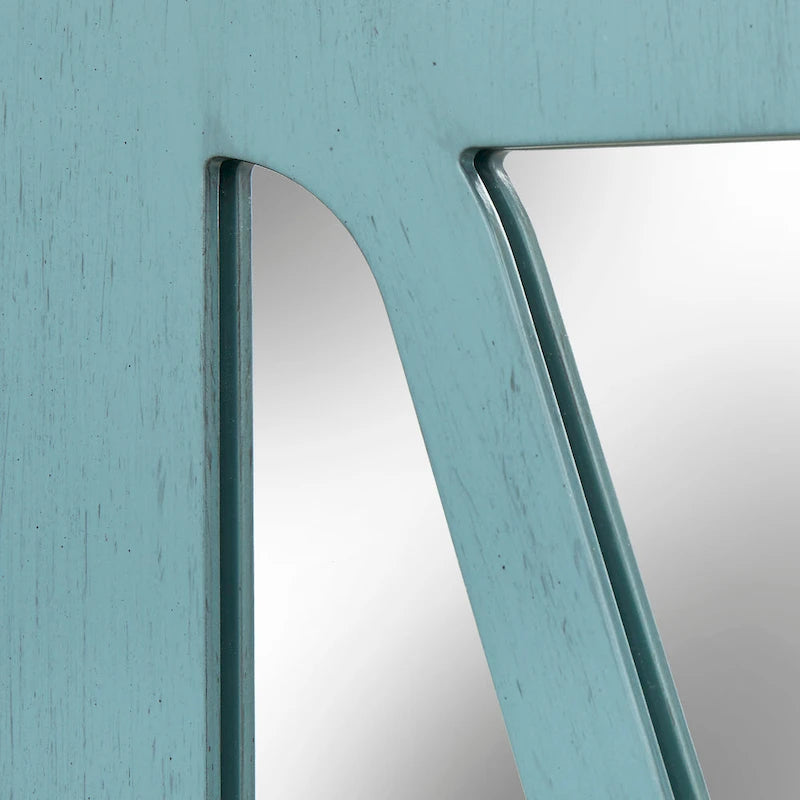 Console buffet avec façade miroir vieillie et étagères réglables