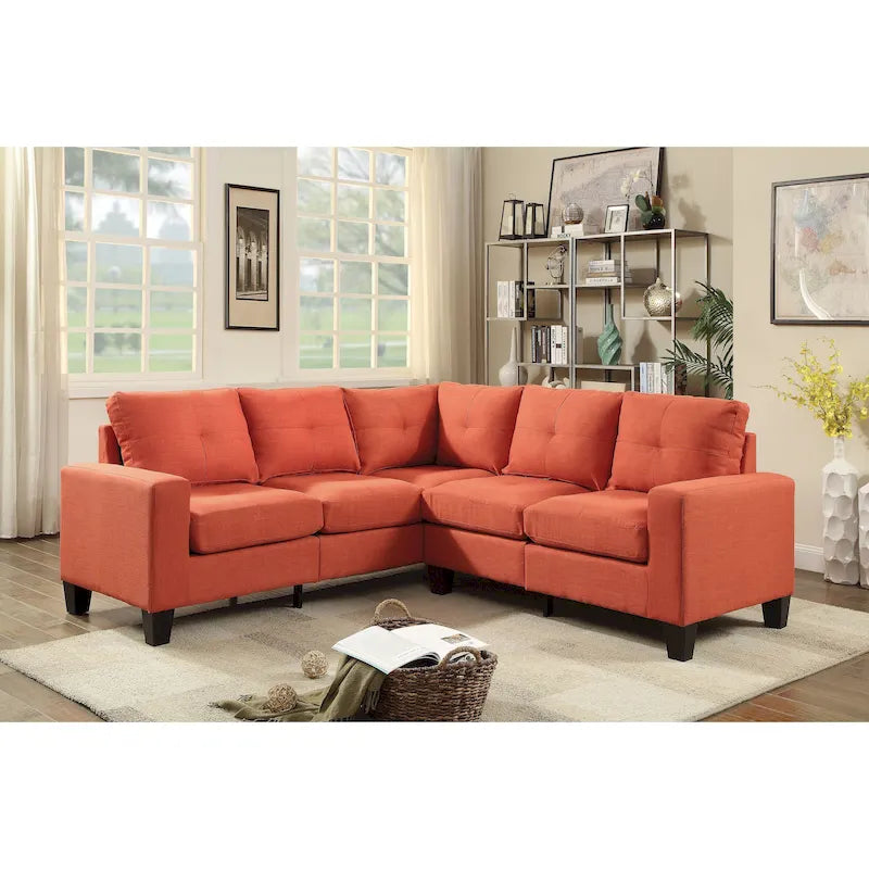 Canapé en tissu sergé avec assise à ressorts ensachés