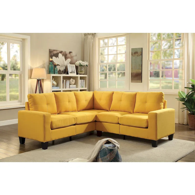 Canapé en tissu sergé avec assise à ressorts ensachés