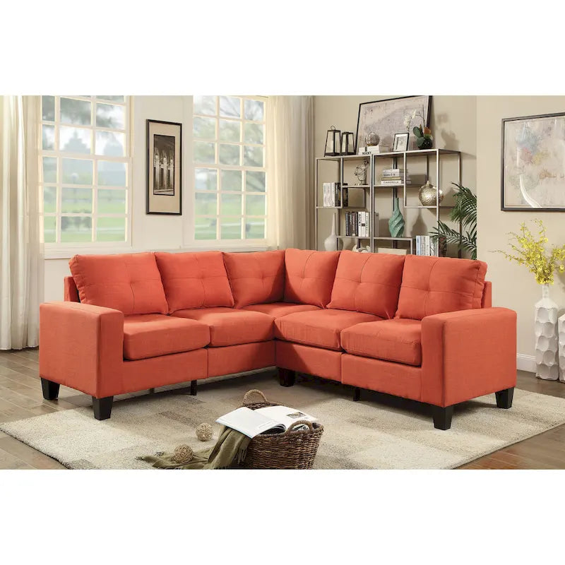 Canapé en tissu sergé avec assise à ressorts ensachés