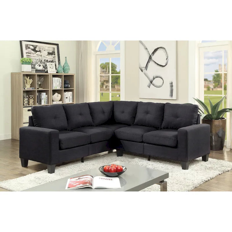 Canapé en tissu sergé avec assise à ressorts ensachés