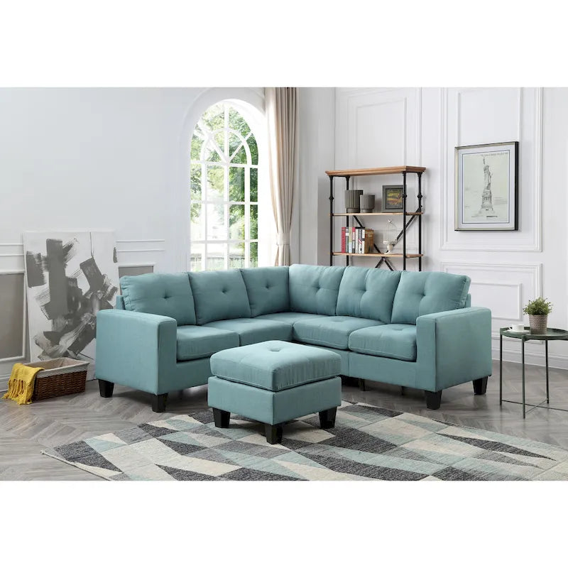Canapé en tissu sergé avec assise à ressorts ensachés