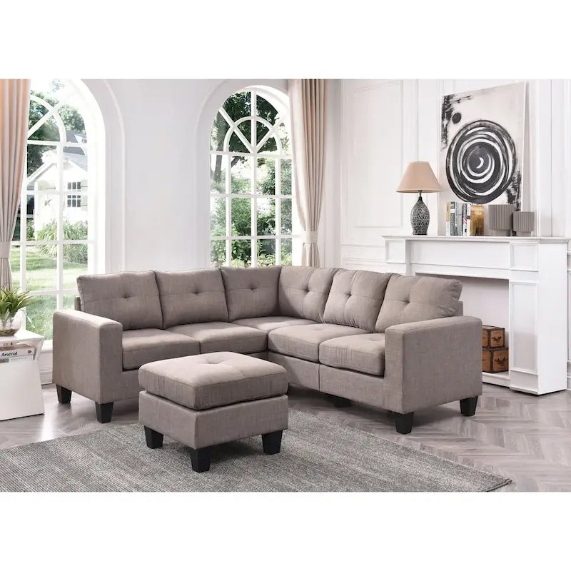 Canapé en tissu sergé avec assise à ressorts ensachés