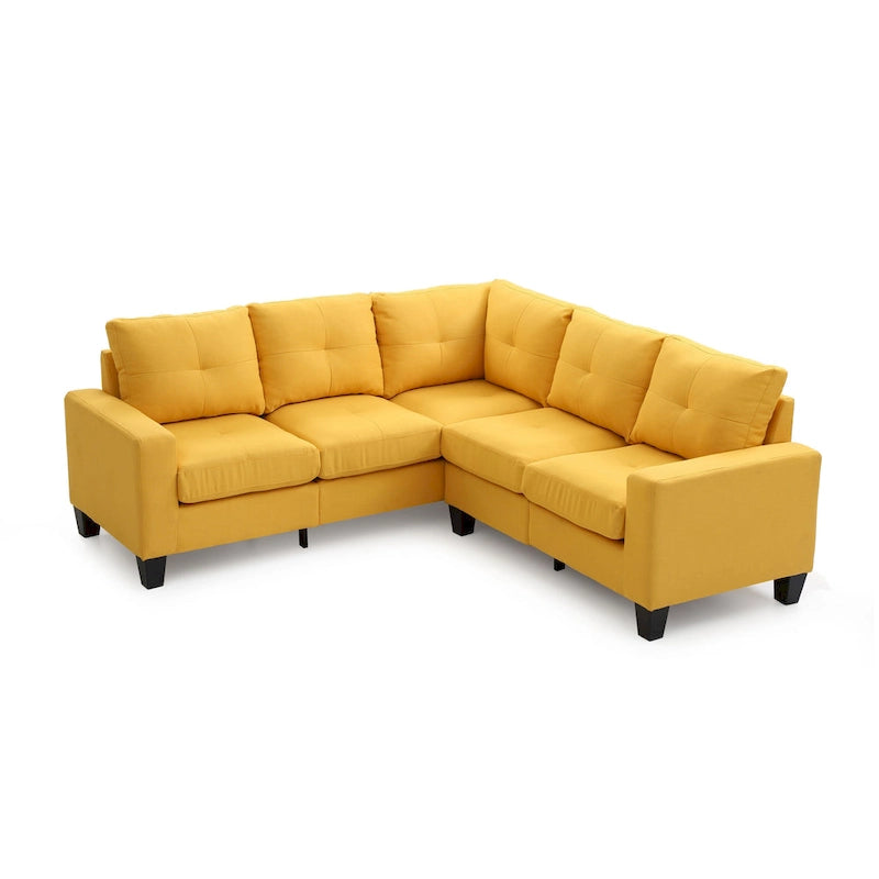 Canapé en tissu sergé avec assise à ressorts ensachés