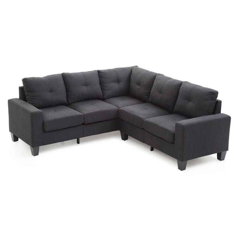 Canapé en tissu sergé avec assise à ressorts ensachés