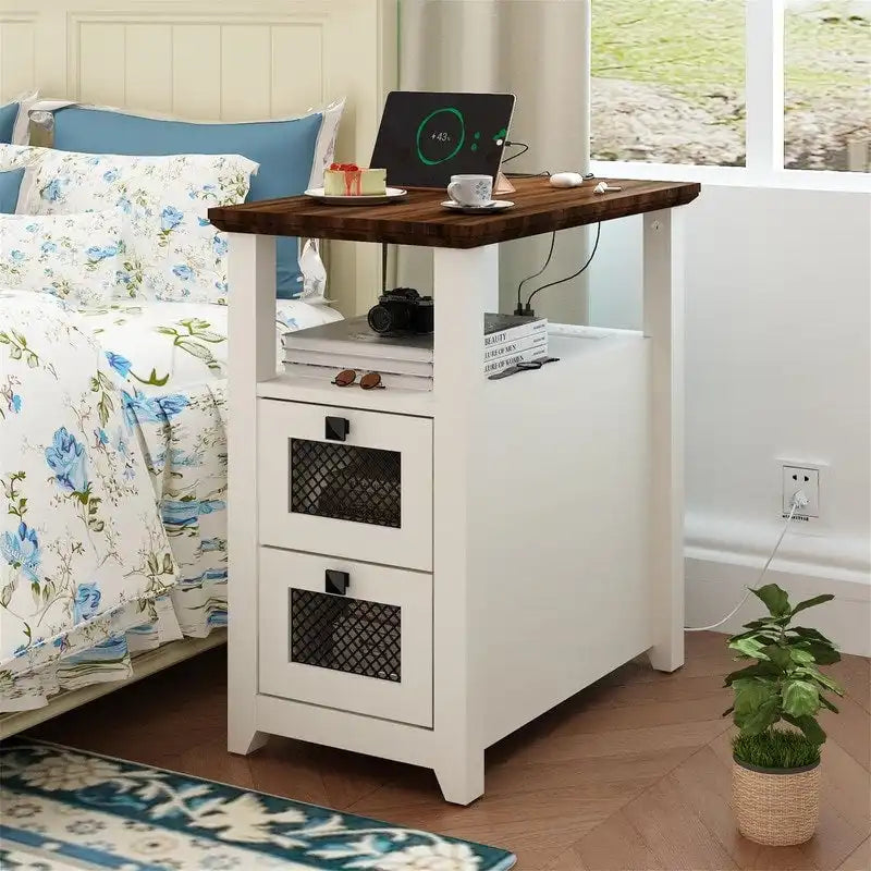 Table d'appoint avec station de recharge - 35 P x 60 L x 63 H cm