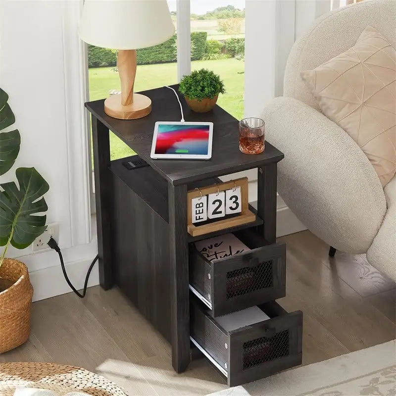Table d'appoint avec station de recharge - 35 P x 60 L x 63 H cm
