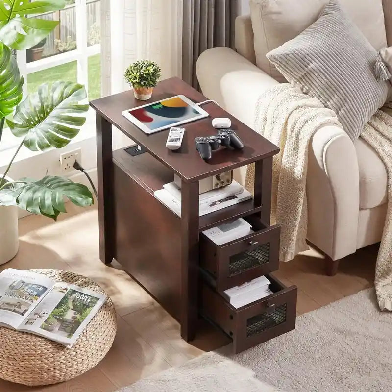 Table d'appoint avec station de recharge - 35 P x 60 L x 63 H cm
