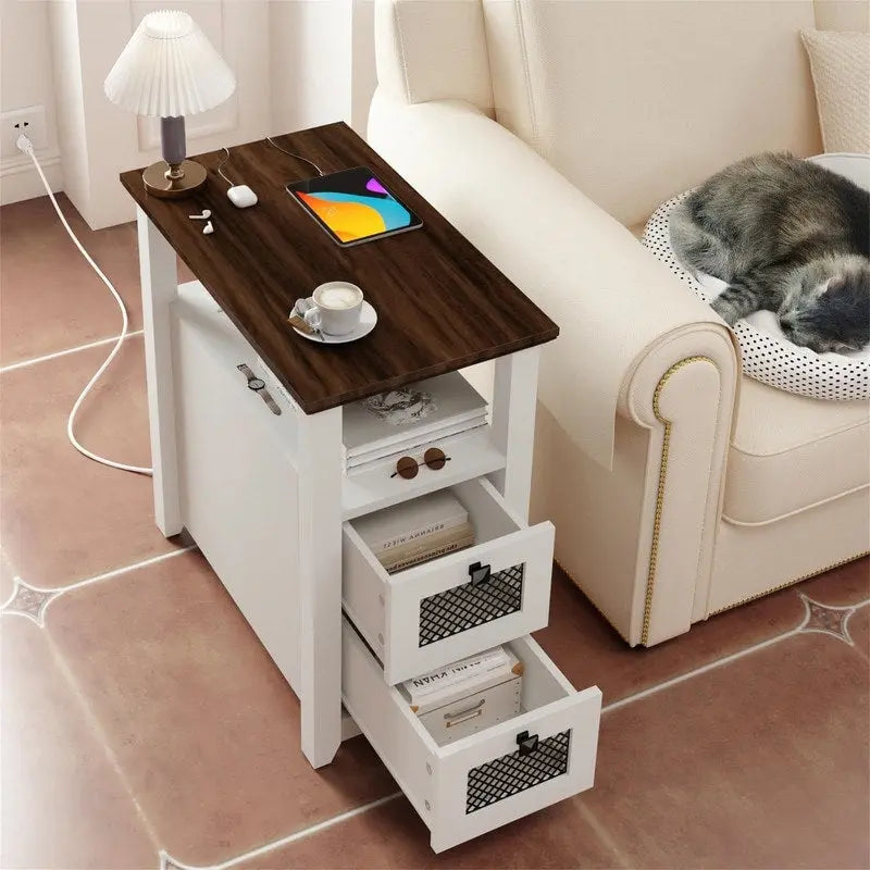 Table d'appoint avec station de recharge - 35 P x 60 L x 63 H cm