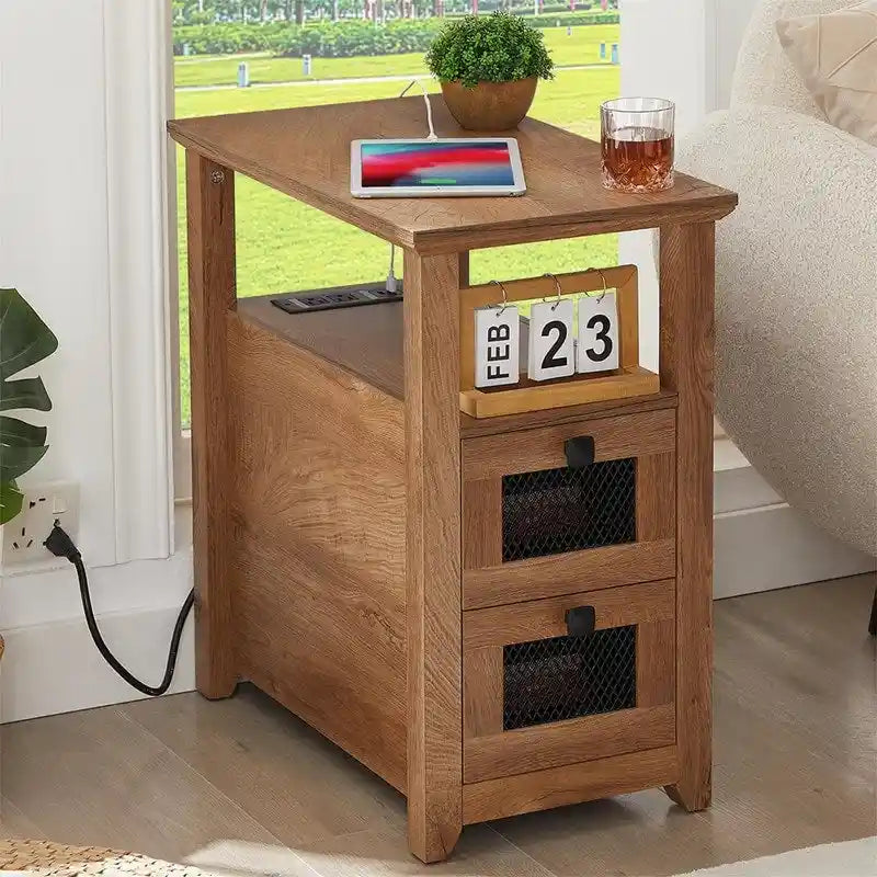 Table d'appoint avec station de recharge - 35 P x 60 L x 63 H cm