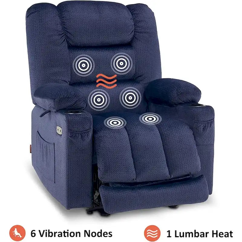Fauteuil inclinable électrique avec chauffage et massage