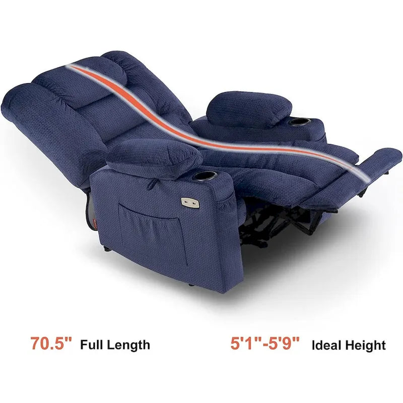 Fauteuil inclinable électrique avec chauffage et massage