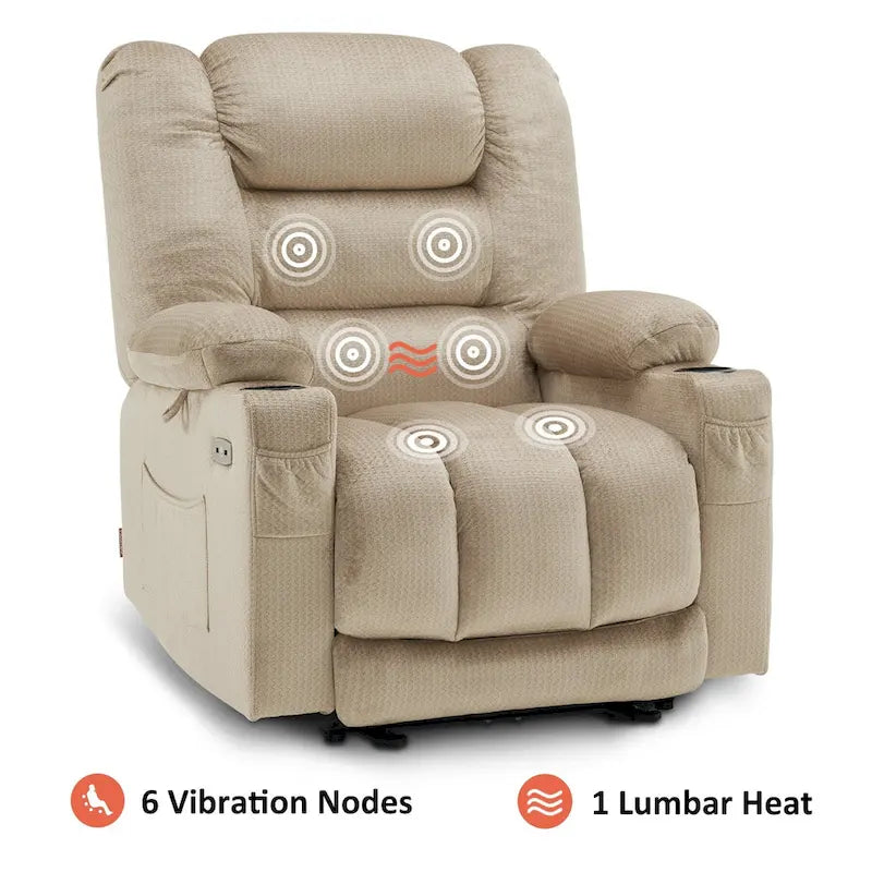 Fauteuil inclinable électrique avec chauffage et massage