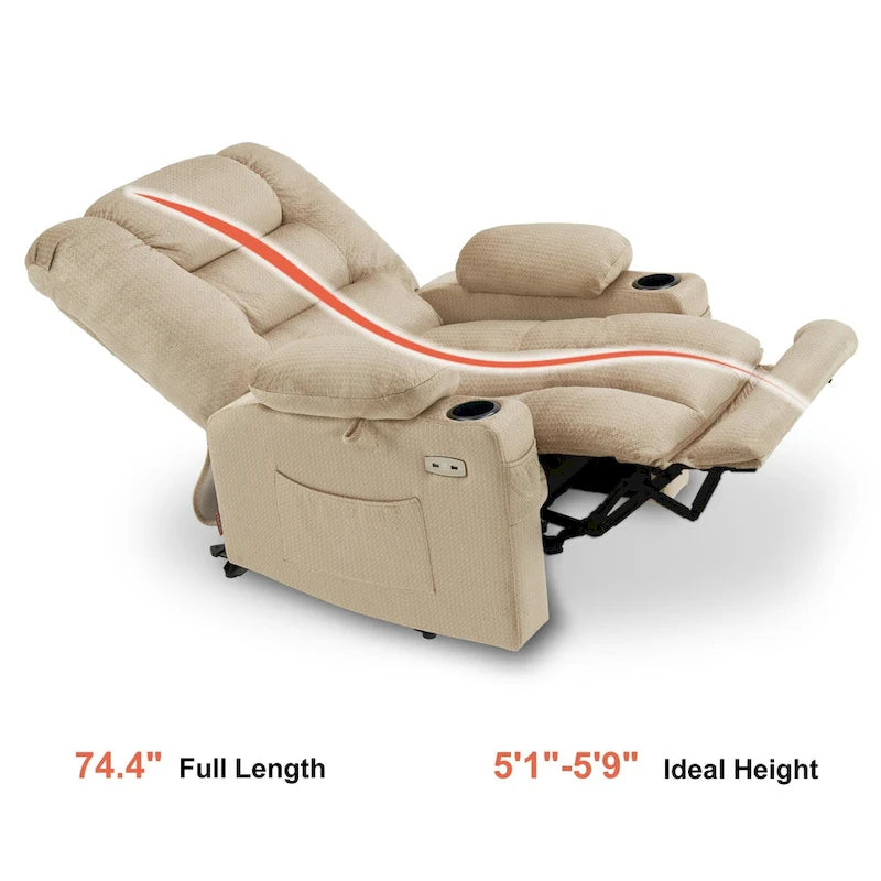 Fauteuil inclinable électrique avec chauffage et massage